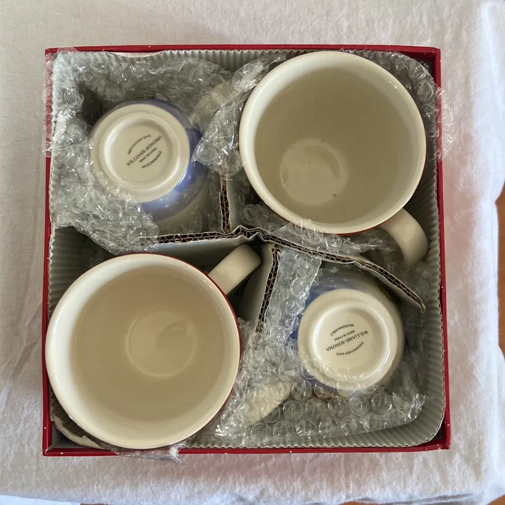 Williams Sonoma Set of Four Nordic Elf Mugs